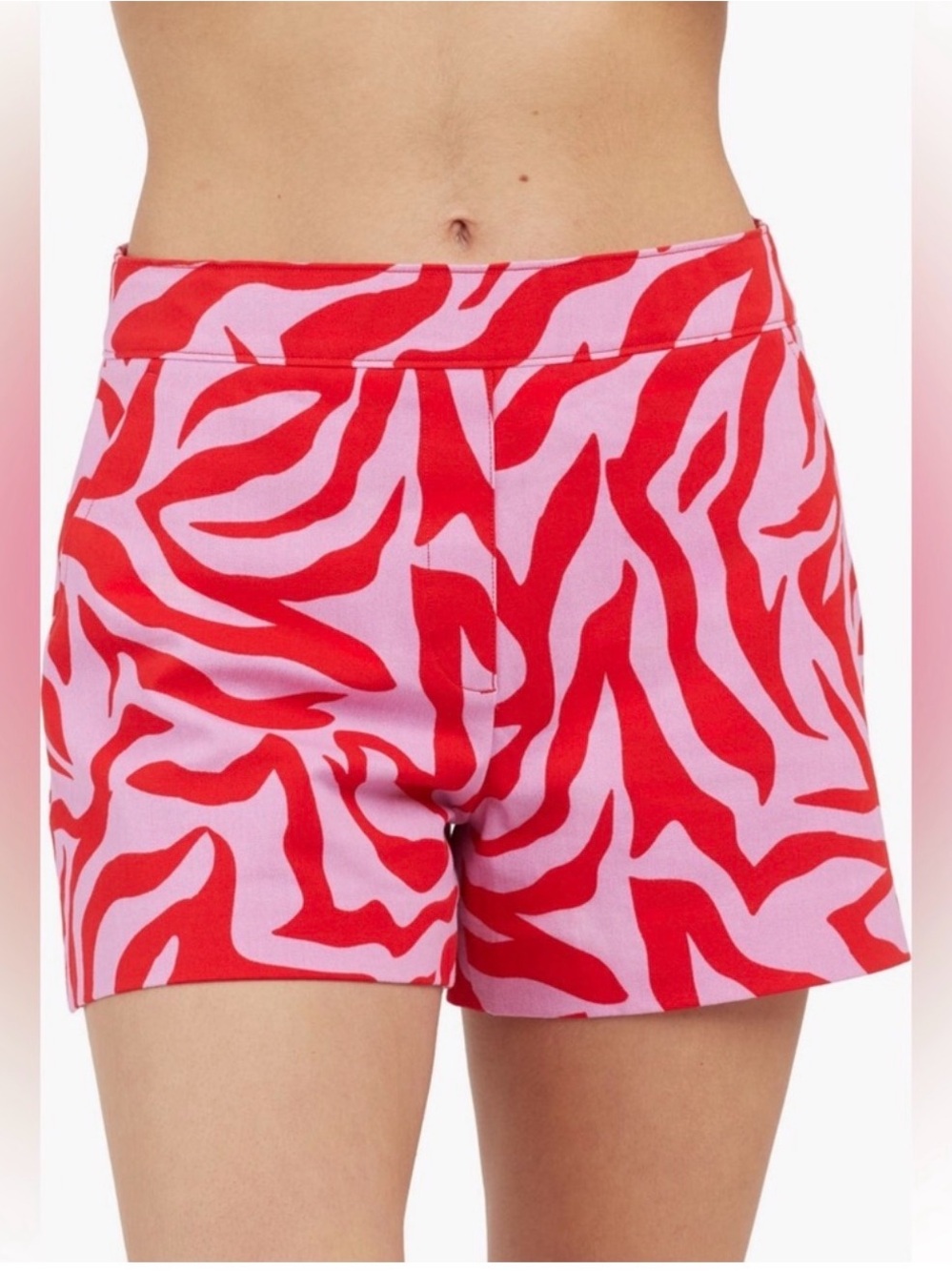 SPANX *NWT* Red & Pink Zebra-Print High-Waist Shorts - XL